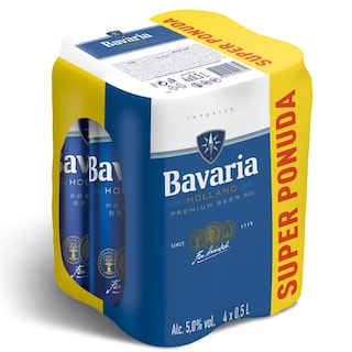 Pivo Bavaria limenka 4x0,5l