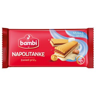 Napolitanke mleko I lesnik Bambi 185g