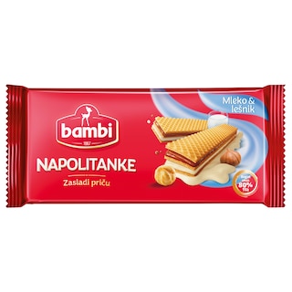 Napolitanke mleko I lesnik Bambi 185g