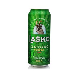 Pivo Zlatorog Lasko limenka 0.5l