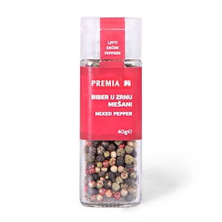 Biber u zrnu mesani teglica Premia 40g