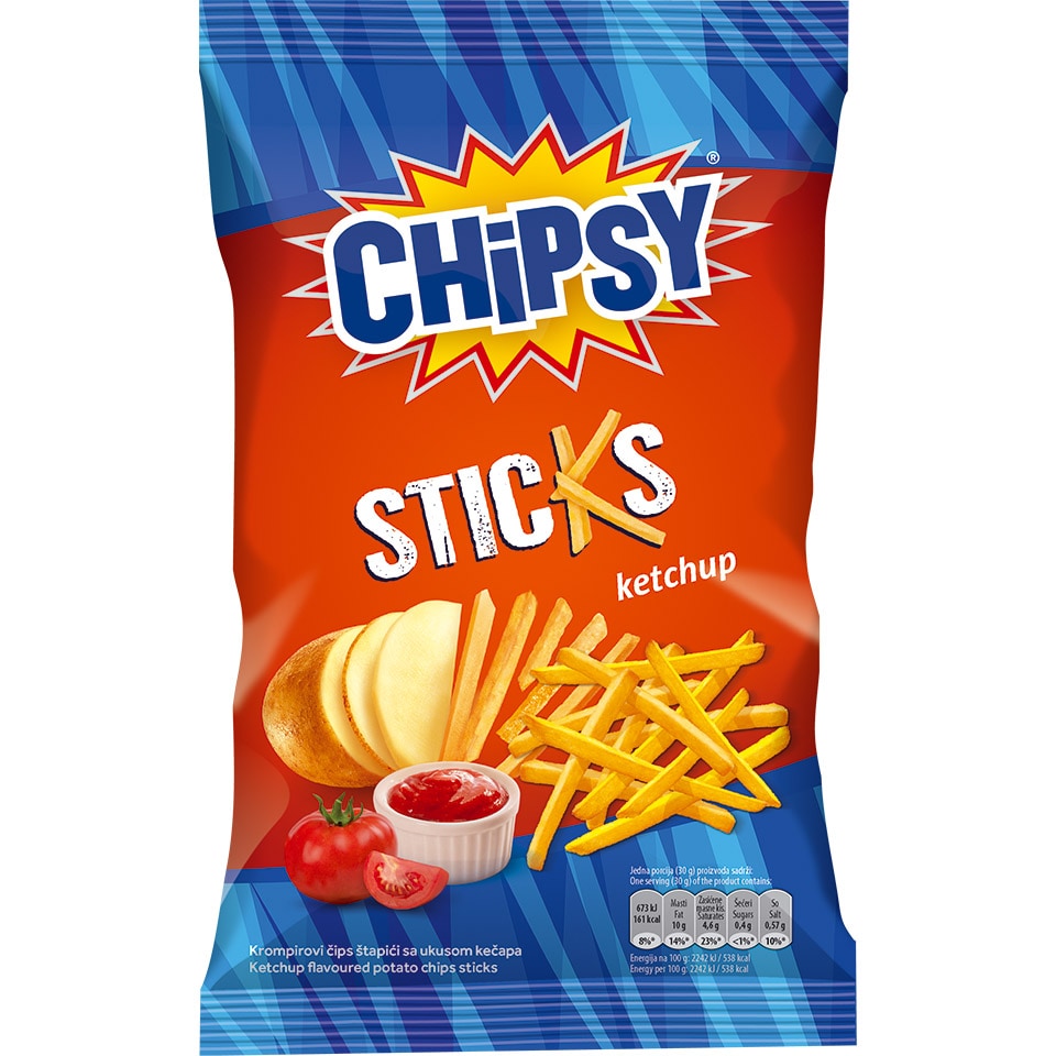 Chipsy | Cips Ketchup stapici Chipsy 80g | Maxi