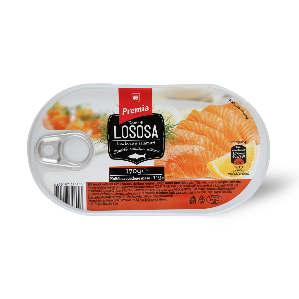 Fileti lososa u salamuri Premia 170g