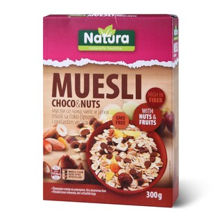 Musli coko cips i lesnici Natura 300g