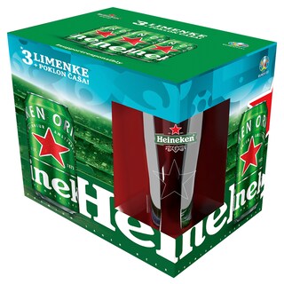 Pivo Heineken limenka 3x0.5l+casa