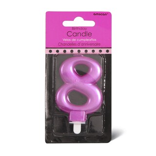 Sparkl svecica 8 Pink Amscan 9,3cm