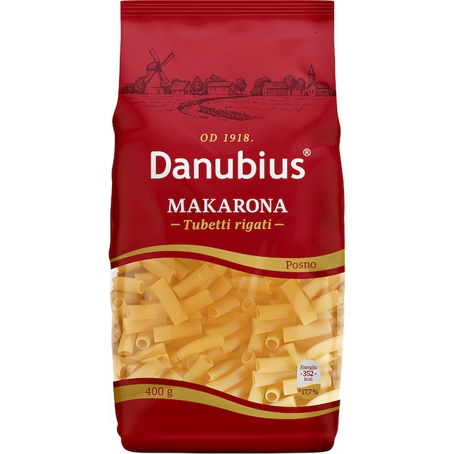 Danubius Testenina makarone sec.vit.A i D3 400g