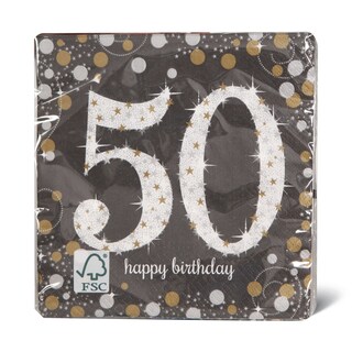 Sparkl 50Gold salvete 16k.Amscan 33x33cm