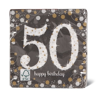 Sparkl 50Gold salvete 16k.Amscan 33x33cm