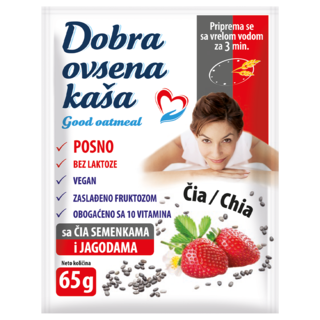 Dobra ovsena kasa chia jagoda 65g