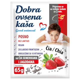 Dobra ovsena kasa chia jagoda 65g