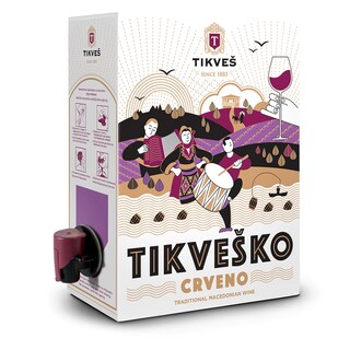 Vino Tikvesko crveno bag in box 3l