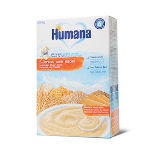 Humana ml.kasica/5 zitar./keks 200g +6m