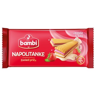 Napolitanke jagoda I slag Bambi 185g