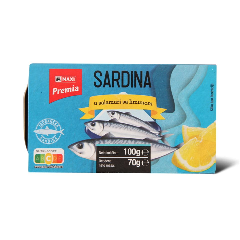 Sardina sa limunom u salamuri Premia100g