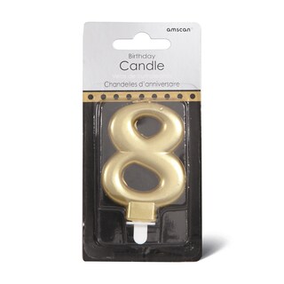 Sparkl svecica 8 Gold Amscan 9,3cm