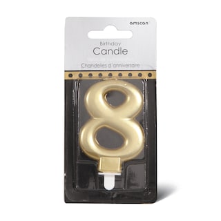 Sparkl svecica 8 Gold Amscan 9,3cm