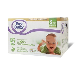 Pelene Evybaby Cotton 3 midi 102 kom