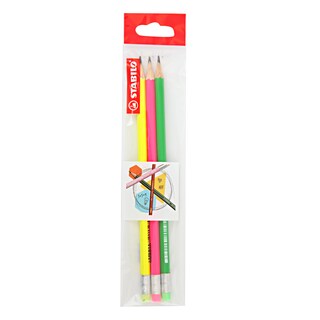Neon graf. olovka sa gumicom Stabilo 3/1