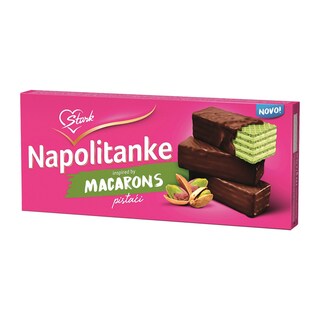 Napolitanke prelivene-pistaci Strak 135g