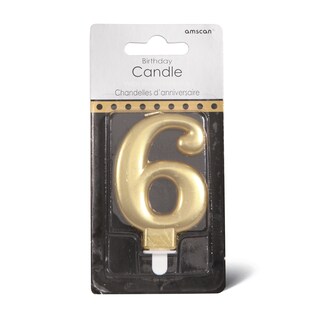 Sparkl svecica 6 Gold Amscan 9,3cm