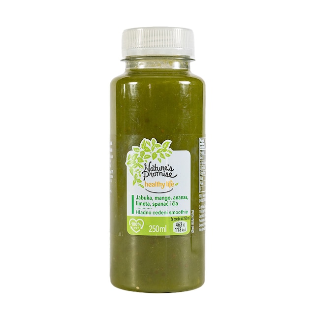 Nature's Promise Sok Smoothie jabuka, mango, ananas, limeta, spanac i cia 0.25l