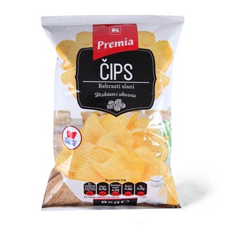 Cips rebrasti slani Premia 85g