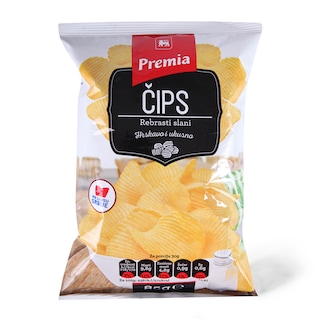 Cips rebrasti slani Premia 85g