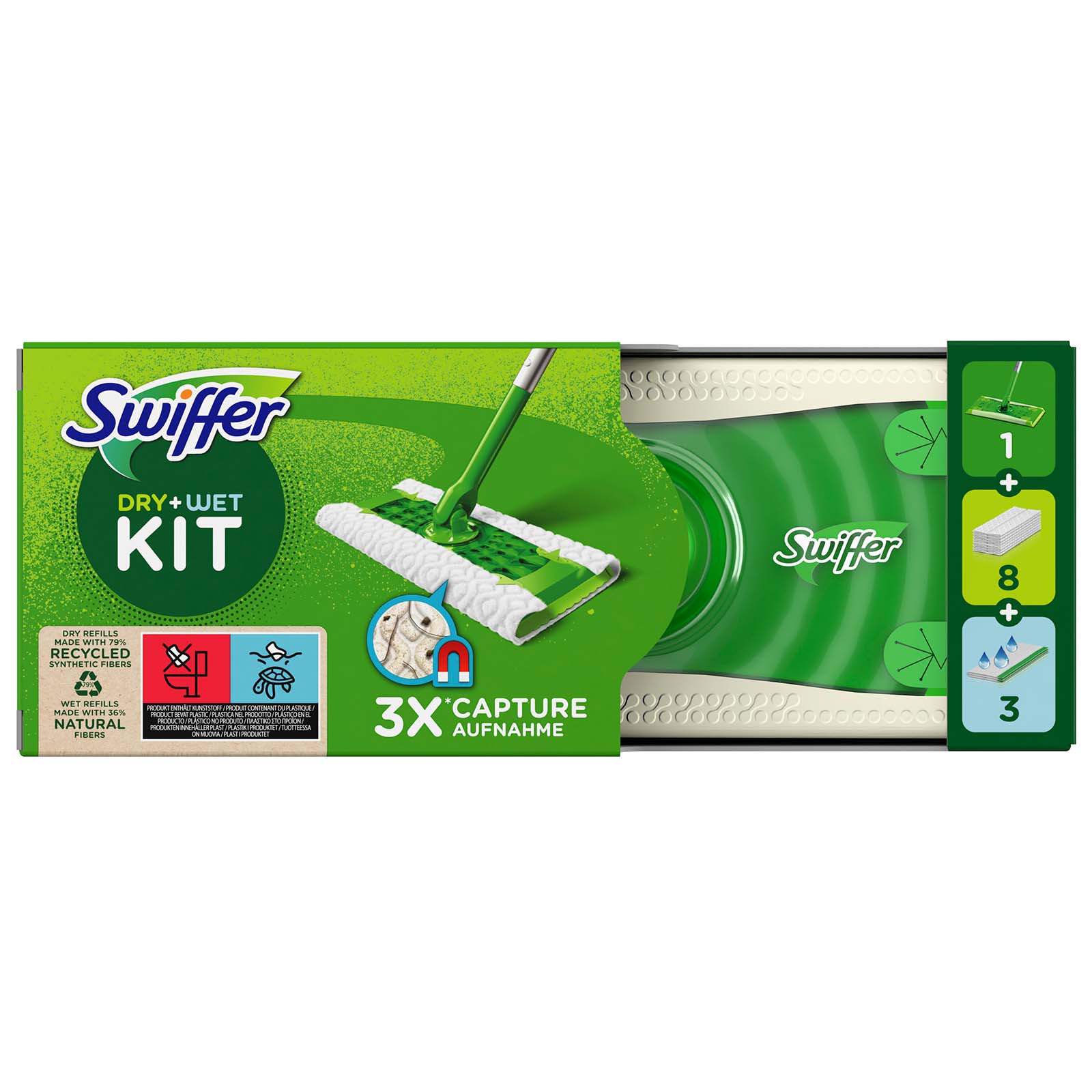 Set Mop drska+dopune(8dry+3wet) Swiffer