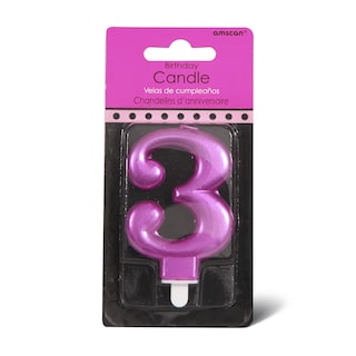 Sparkl svecica 3 Pink Amscan 9,3cm