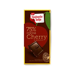 Cokolada crna 75% visnja i badem NZ 75g