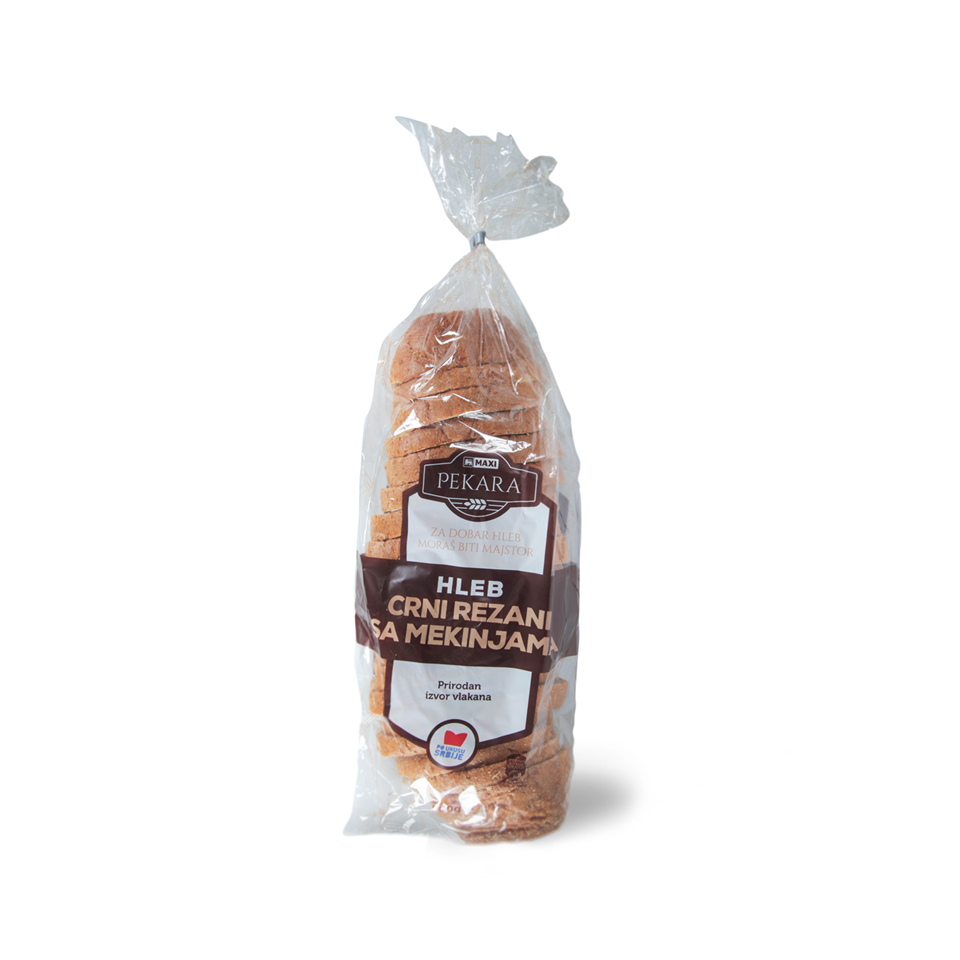 Hleb crni seceni sa mekinjama Maxi 500gr
