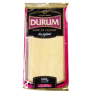 Testenina sveza-lazanja Durum 500g