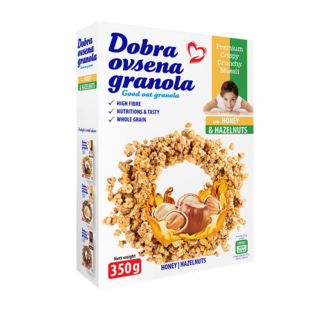 Dobra ovsena granola med i lesnik 350g