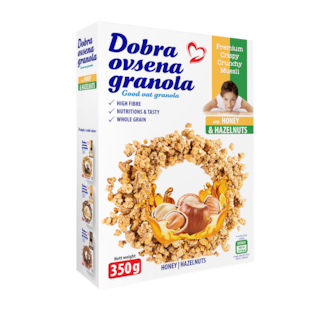 Dobra ovsena granola med i lesnik 350g