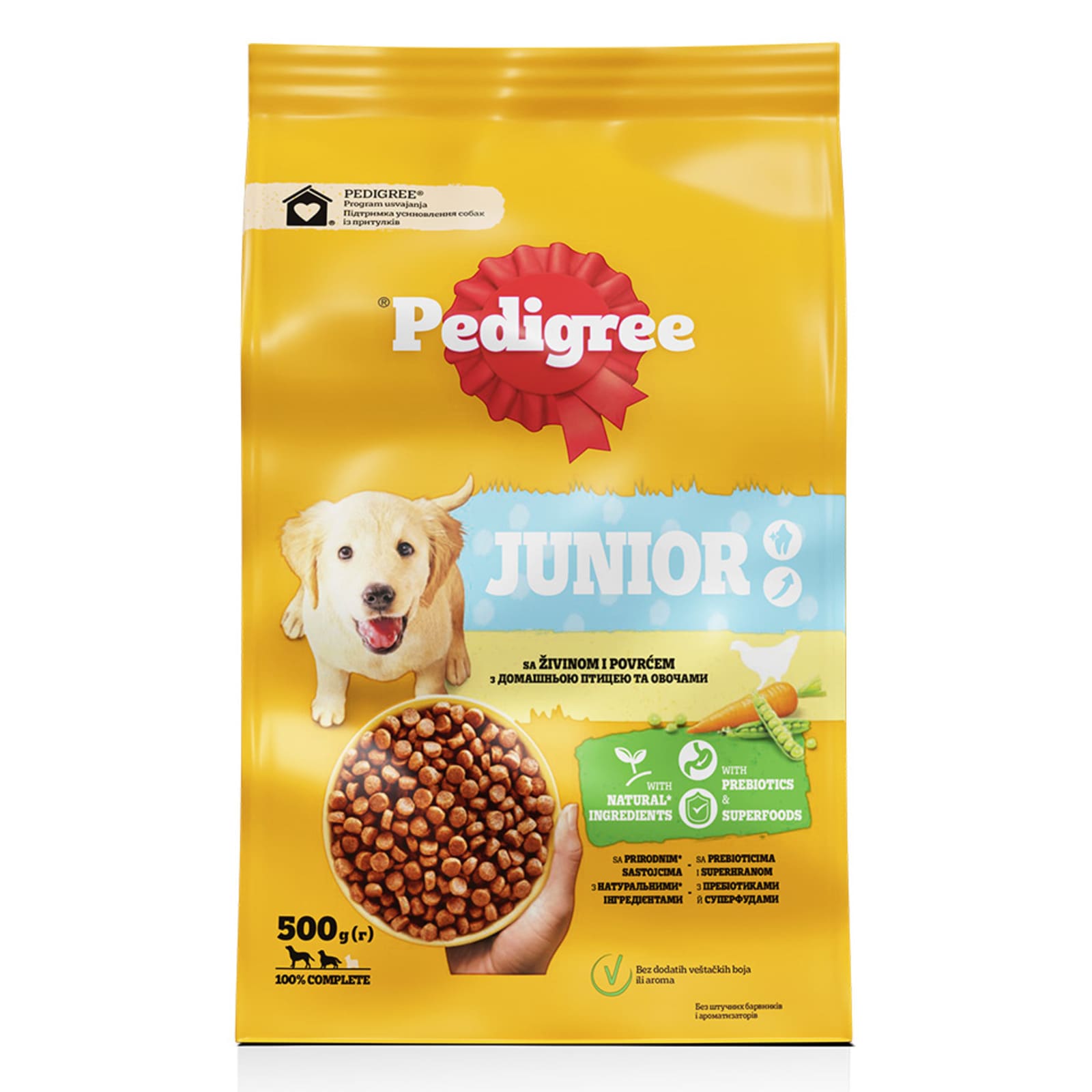 Briketi zivina&povr.Junior Pedigree 500g
