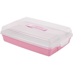 Kutija za tortu pravougaona roze Curver