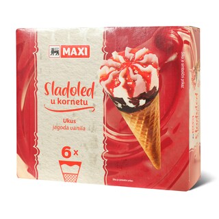 Sladoled jag/van.kornet&nbsp;Maxi 6x110ml