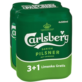 Pivo Carlsberg 0.5 can 3+1gratis