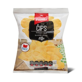 Cips rebrasti slani Premia 40g