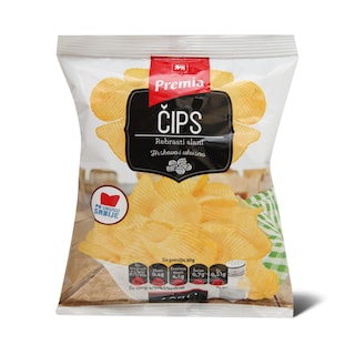 Cips rebrasti slani Premia 40g