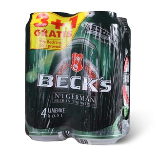 Pivo BECKS folija limenka 0.5L  3+1 GRATIS