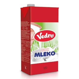 Vedro dugotrajno mleko 2% 1L TB