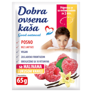 Dobra ovsana kasa malina I vanila,65g