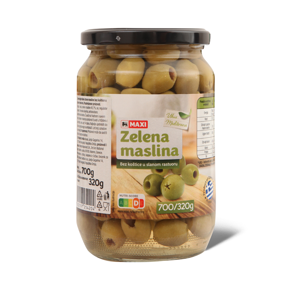 Maslina zel.bez kostice Maxi 700g