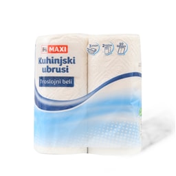 Kuhinjski ubrus beli Maxi 3sl 2/1