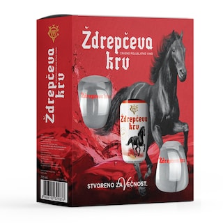 Vino Zdrepceva krv Coka 0.75l+dve case