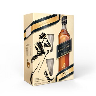 Whisky Johnnie Walker Black 0,7l+2 case
