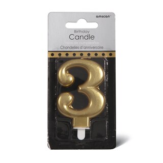 Sparkl svecica 3 Gold Amscan 9,3cm