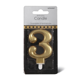 Sparkl svecica 3 Gold Amscan 9,3cm